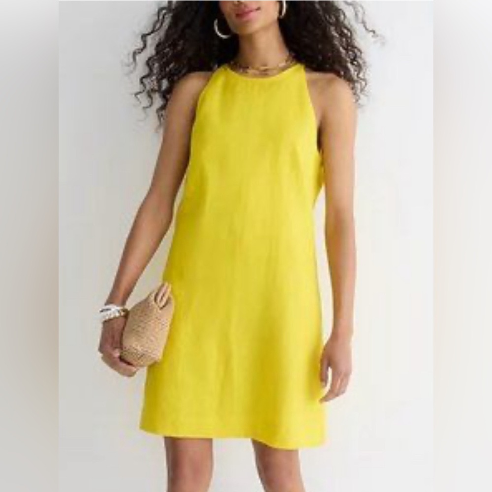 J.CREW, NWT, medium tall, Maxine high neck shift dress in linen